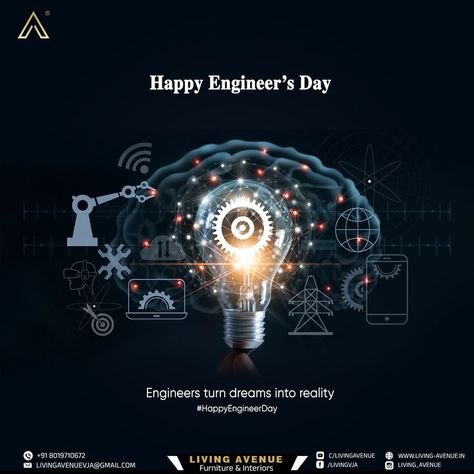 Engineers play a crucial role in furthering national progress and enhancing the quality of life . Their contribution is essential towards achieving our progress and development. Living Avenue extends best wishes to all our hard working engineers! #livingavenue #livetheluxury #luxuryliving #furniturestore #vijayawadafurniturestore #furniture #facade #architecture #engineersday #engineersday2022 #visvesvraya #customization #vijayawada #tadepalli #guntur #andhrapradesh Happy Engineer's Day, Engineers Day, Facade Architecture, Andhra Pradesh, Quality Of Life, Hard Working, Best Wishes, Engineering, Turn Ons