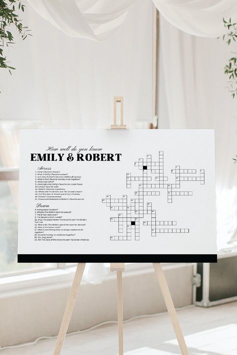 Wedding Sip And Solve, Sip And Solve Wedding Crossword, European Castle Wedding, Crossword Template, Sip And Solve, Wedding Crossword Puzzle, Puzzle Wedding, Posh Wedding, Wedding Puzzle