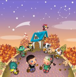 Animal Crossing City Folk Wallpaper, City Folk Animal Crossing, Security Outfit, Animal Crossing City Folk, Animal Crossing City, Animal Crossing Music, Animal Crossing Wiki, Fall Artwork, Leaf Animals