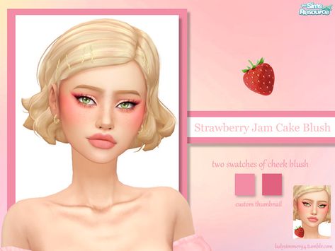 Strawberry Jam Cake, Los Sims 4 Mods, Jam Cake, The Sims 4 Skin, Makeup Cc, Outfit Choices, Pelo Sims, The Sims 4 Packs, Sims 4 Mm Cc