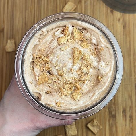 Protein Shake Ice Cream, Sugar Free Vanilla Pudding, Ninja Ice Cream Recipe, Protein Ice Cream Recipe, Cinnamon Cereal, Iced Oatmeal Cookies, Vanilla Protein Shakes, Creami Recipes, Protein Cookie