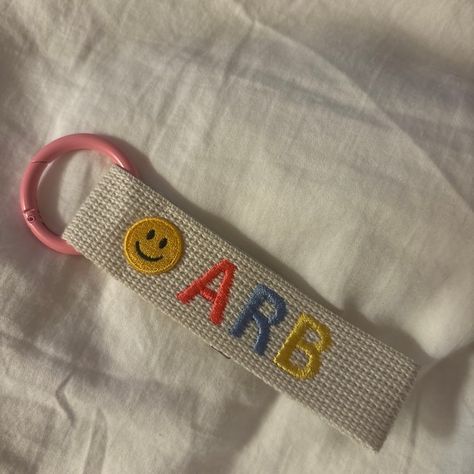 Personalized Name Tag, Bag Tag, Colorful Personalized Embroidery Name Tag, Key Chain, Teacher Gift, Custom Key Ring, Personalized Gift - Etsy Thailand Tags For Gifts, Personalized Embroidery, Etsy Personalized Gifts, Bag Tag, Style Expert, Name Tag, Name Tags, Smile Face, Bag Tags