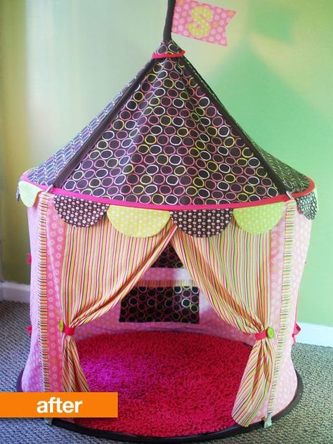 Before & After: IKEA Circus Tent | Apartment Therapy Ikea Tent, Tent Hacks, Childrens Tent, Events Decor, Circus Tent, Childrens Table, Diy Ikea Hacks, Kids Tents, Ikea Hackers