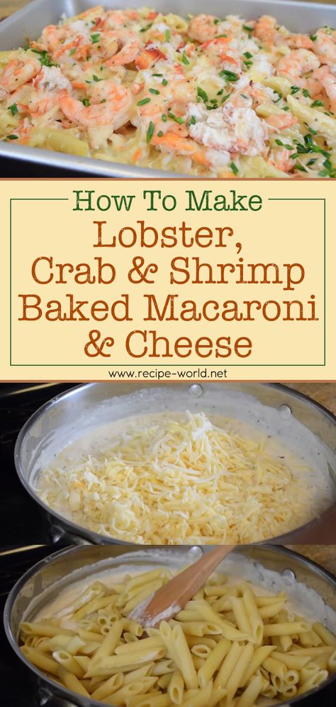 Shrimp Mac And Cheese Recipe, Shrimp Mac And Cheese, Baked Macaroni And Cheese Recipe, Seafood Mac And Cheese, Crab And Shrimp, Lobster Dishes, Baked Macaroni And Cheese, Seafood Bake, Macaroni And Cheese Recipe