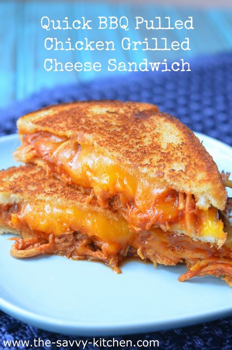 The Savvy Kitchen: Quick BBQ Pulled Chicken Grilled Cheese Sandwich Pulled Chicken Grilled Cheese, Chicken Grilled Cheese Sandwich, Chicken Grilled Cheese, Bbq Pulled Chicken, Gluten Free Pumpkin Recipes, Chicken Grilled, Pulled Chicken, Cheese Sandwich, Gluten Free Pumpkin