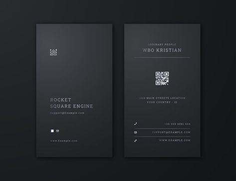 Vertical Business Card Design, Clear Business Cards, Stationery Business Card, Vertical Business Card, Elegant Business Cards Design, Social Media Business Cards, Make Business Cards, Qr Code Business Card, Vertical Business Cards