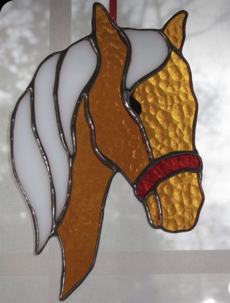 Western Stained Glass Patterns, Horse Stained Glass Patterns, Stained Glass Horse, Stained Glass Rose, Stained Glass Patterns Free, Horseshoe Crafts, Stained Glass Decor, Glass Art Projects, Stained Glass Suncatchers