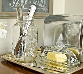 Setting Up a Toast-Making Station. No more back and forth for the butter, knives, bread, etc. I keep honey and jam on my tray! Toast Station Kitchen, Toast Station, Kitchen Organizing Hacks, Chalkboard Tags, Upcycled Kitchen, Kitchen Improvements, Diy Display, Distressed Frames, Organizing Hacks