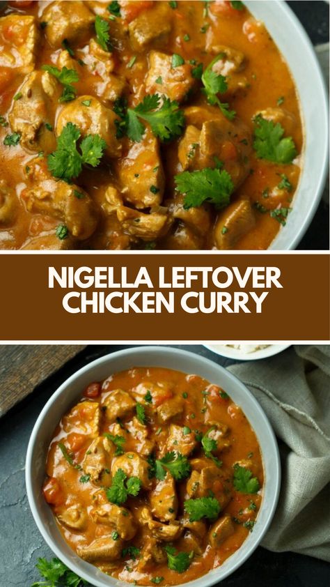 Nigella Leftover Chicken Curry recipe is made with, onions, garlic, and spices with a total preparation time of 45 minutes, this dish serves 4 hungry diners. Nigella Lawson Recipes Chicken, Roast Chicken Curry, Leftover Chicken Curry, Nigella Recipes, Nigella Lawson Recipes, British Cooking, British Recipes, Roast Chicken Leftovers, Best Curry