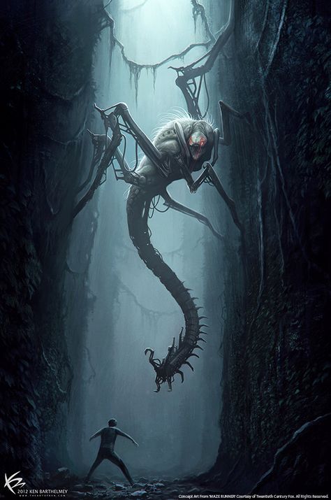 The Maze Runner - Creature Designs & Concept Arts on Behance Hellish Creatures, Dark Creatures, Maze Runner Series, The Maze Runner, 다크 판타지, Monster Concept Art, Fantasy Monster, Scary Art, Mythical Creatures Art