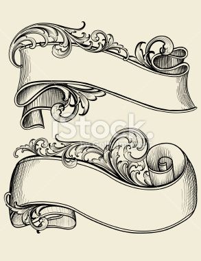 Banner Victorian Style Scroll Shape Ribbon stock illustrations & vector images - iStock Scroll Tattoos, Baroque Frame, Filigree Tattoo, Leather Tooling Patterns, Tooling Patterns, Chur, Vector Art Illustration, Wood Engraving, Tattoo Lettering