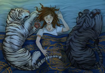 Kelsey Hayes and her tigers: Ren and Kishan Tigers Curse, Anime Tiger, Good Night Sleep Tight, Good Night Wallpaper, Tiger Love, Picture Prompts, Big Cats Art, Sleep Tight, Animal Companions