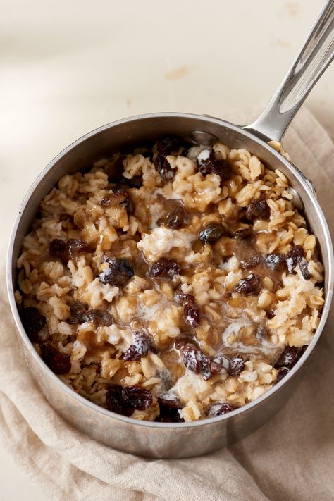 How To Make Oatmeal on the Stovetop — Cooking Lessons from The Kitchn Oatmeal Stovetop, Perfect Oatmeal, Hot Oatmeal, Morning Oats, Make Oatmeal, Old Fashioned Oats, Old Fashion Oats, Breakfast Oatmeal, Oats Breakfast