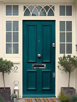 Teal front door