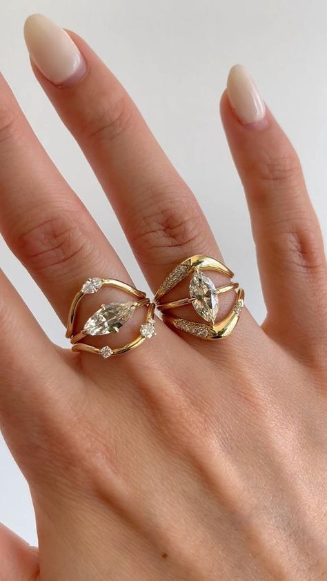 Wedding Rings Boho, Unique Gold Wedding Rings, Sofia Kaman, Boho Wedding Ring, Solitaire Engagement Rings, Rings Boho, Cute Engagement Rings, Future Engagement Rings, Jewels Rings