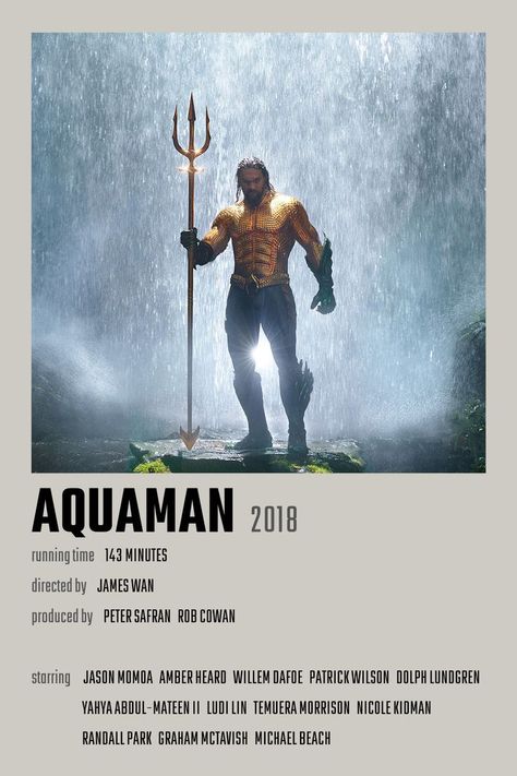 Aquaman Movie Poster, Jellyfish Room, Movie Minimalist, Aquaman Film, Aquaman Movie, Randall Park, Aquaman 2018, Leigh Whannell, Jason Momoa Aquaman