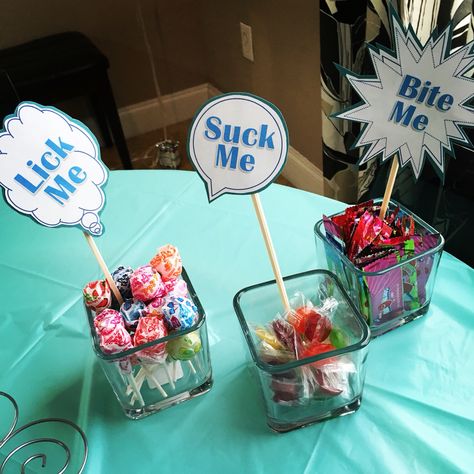 Candy bar for bachelorette party Candy Bar Diy, Party Candy Bar, Diy Candy Bar, Candy Bar Party, Bar Diy, Party Candy, Diy Bar, Candy Party, Candy Shop