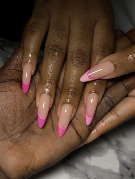 Acrylic Nails Pink French Tip, Birthday Nails Summer, Nails Pink French Tip, Nails Pink French, Acrylic Nails Pink, Pink French Tip, Classy Acrylic, Cornrows Braids For Black Women, Nails Birthday