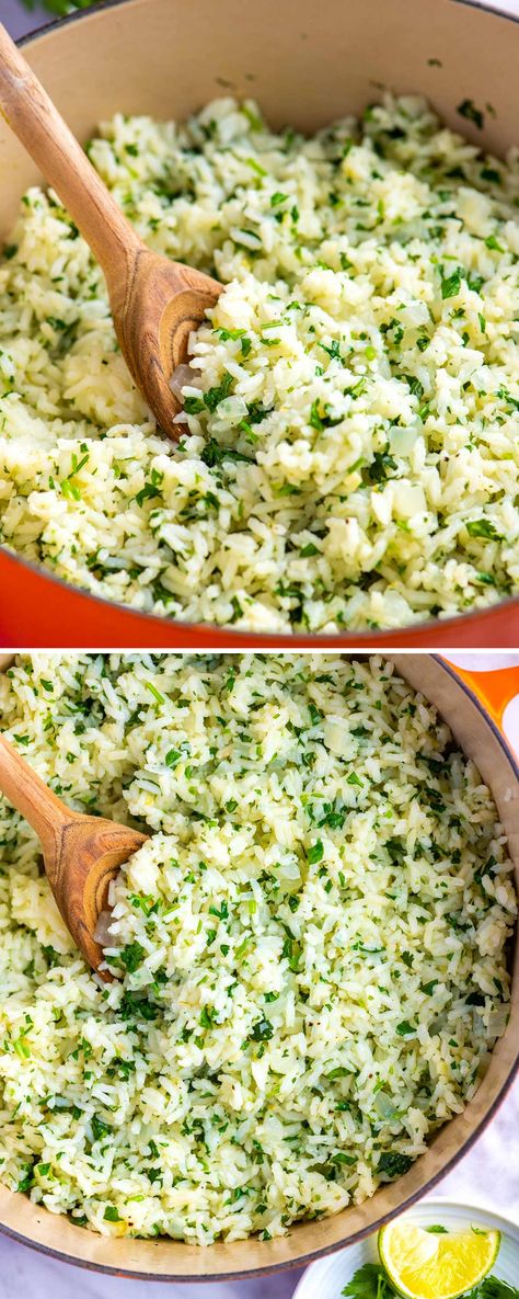 How to make delicious and flavorful cilantro lime rice that tastes even better than your favorite restaurants! Meals Mexican, Cilantro Lime Rice Recipe, Lime Rice Recipes, Cilantro Lime Slaw, Cilantro Lime Shrimp, Cilantro Lime Sauce, Cilantro Lime Dressing, Perfect Rice, Lime Rice