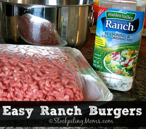 Ranch Burgers, Hamburger Recipes Patty, Avocado Egg Bake, Ranch Seasoning Mix, Ranch Recipe, Hamburger Meat Recipes, Grilled Burgers, Poached Pears, Homemade Ranch