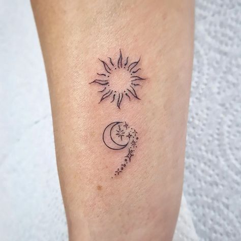 50+ Semi Colon Tattoo Ideas to Signify Your Story Continues Sun And Moon Semicolon, Sun And Moon Semi Colon, Colon Tattoo Ideas, Small Outline Tattoos, Semi Colon Tattoo Ideas, Semi Colon Tattoo, Just Breathe Tattoo, Colon Tattoo, The Word Alive