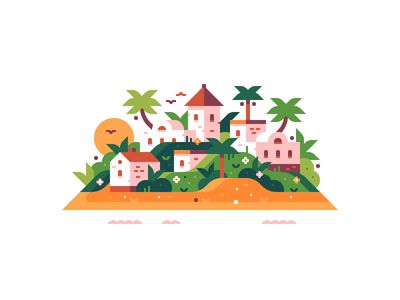 Paradise Thai House, Instagram Promotion, Flat Design Illustration, Spotify Premium, Kids Club, Flat Illustration, Simple Shapes, Flat Design, Creative Professional