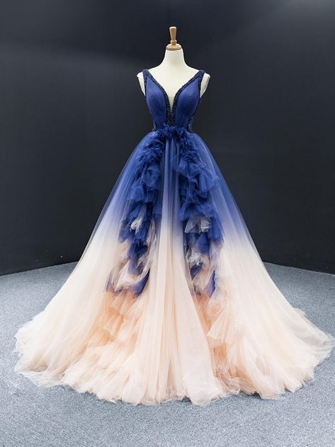 Blue Long Prom Dresses, Gaun Abad Pertengahan, Boho Prom, 2020 Prom Dresses, Formal Ball Gown, Dresses Quinceanera, Long Prom Dresses, A Line Prom Dresses, فستان سهرة