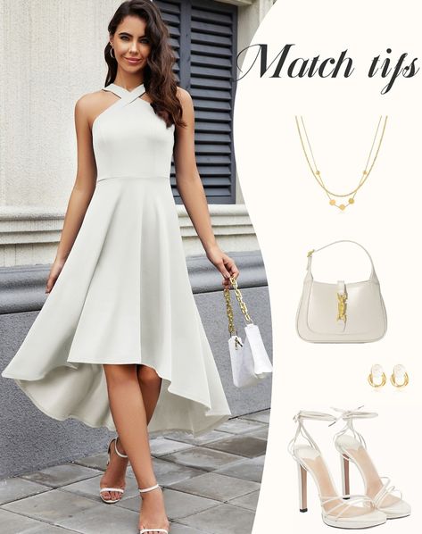 Effortless and Chic Looks for Sunny Days! Shop it here👇 https://www.dresstells.com/products/2024-white-halter-high-low-cocktail-party-dress #dresstells #weddingguestdress #cocktailpartydress #halterdress Fall Dress Wedding Guest, Fall Dress Wedding, Evening Party Dresses, Teen Dress, Dress Wedding Guest, Fall Dress, Dress Crafts, Dresses 2024, Cocktail Party Dress