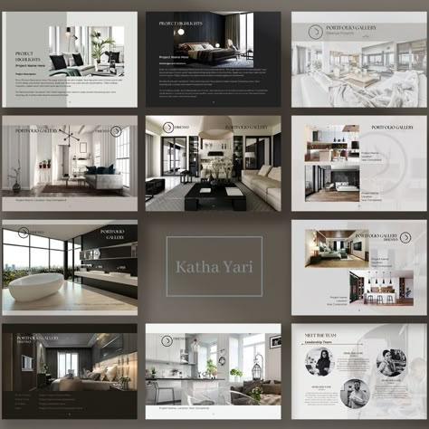 Template Canva Elegant Company Profile, Interior Design Company Profile, Brand Kit Templates, Presentation Layout Design, Proposal Layout, Company Profile Design Templates, Company Profile Presentation, Profile Template, Contracting Company