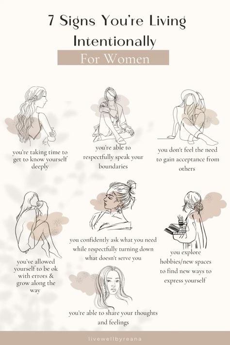 Are you noticing your life feels more balanced and less operating, fight or flight? Here are seven signs you may be living more intentionally and seeing positive results. It's great when you are more aware and create space for what’s necessary and remove what no longer serves you. You commit to making your life more meaningful and improving in certain areas, and your dedication to your overa...#SelfCare #HealthyLiving #FitLife #HealthTips #NutritionTips #Wellness #HealthyLifestyle #FitnessTips Women Infographic, The Soft Life, Living Intentionally, Winter Wellness, Self Care Bullet Journal, Energy Healing Spirituality, Stay Consistent, Holistic Lifestyle, Winter Skin Care