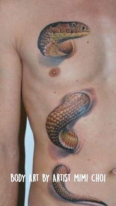 King Cobra Tattoo, Tato 3d, Best 3d Tattoos, Tatoo 3d, Amazing 3d Tattoos, Cobra Tattoo, Tattoo Snake, Optical Illusion Tattoo, Snake Tattoo Design