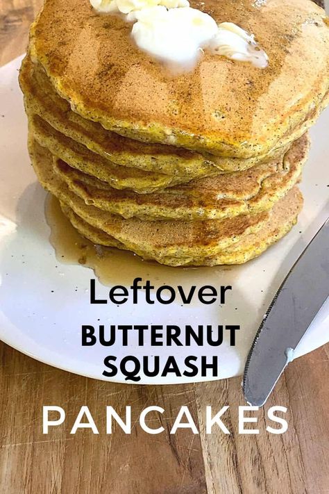 Squash Pancakes 3 Ingredients, Squash For Breakfast, Butternut Squash Patties, Recipes With Butternut Squash Puree, Leftover Squash Recipes, Leftover Butternut Squash, Butternut Squash Breakfast, Butternut Squash Pancakes, Squash Patties