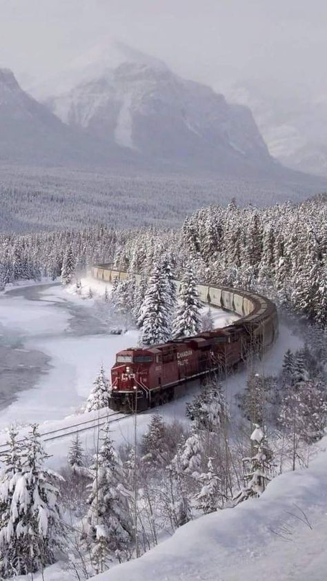 Canadian Pacific Railway, Winter Szenen, Bushcraft Camping, Old Trains, Train Pictures, Winter Scenery, Snow Scenes, Winter Pictures, Winter Wonder