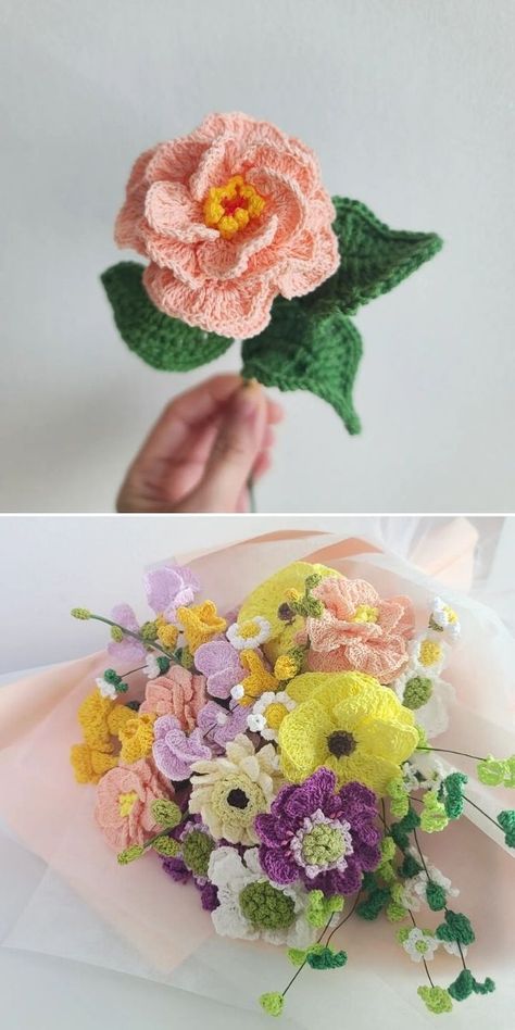 The Best Paid and Free Crochet Flower Pattern Ideas | Crochetpedia Diy Crochet Rose, Wedding Crochet Patterns, Easy Crochet Flower, Crochet Poppy, Crochet Rose Pattern, Crochet Garden, Crochet Flowers Easy, Crochet Flowers Free Pattern, Yarn Flowers