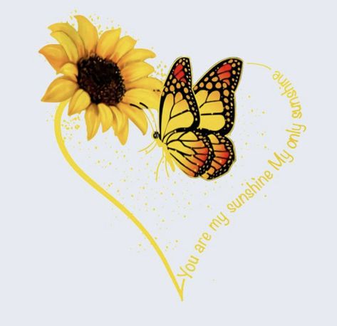 Animal Thigh Tattoos For Women, Sunshine Memorial Tattoo, Sunshine Butterfly Tattoo, You Are My Sunshine Tattoo With Sunflower, Butterfly And Sunflower Tattoo Designs, Sunshine And Flowers Tattoo, You Are My Sunshine Memorial Tattoo, Sunshine And Sunflower Tattoo, You Are My Sunshine Sunflower Tattoo