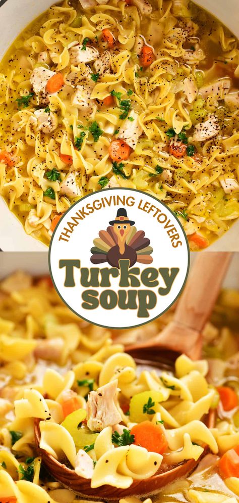 Turkey soup. Turkey Noodle Soup Homemade, Broth And Noodles, Easy Turkey Soup, Turkey Soup Recipes, Homemade Turkey Soup, Leftover Turkey Soup, Turkey Noodle Soup, Sausage Soup Recipes, Turkey Soup Recipe