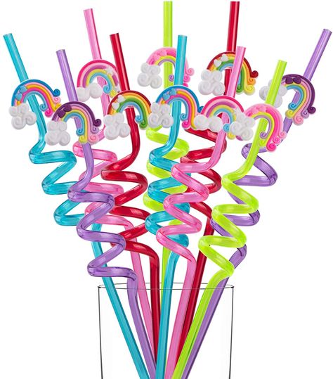 AmazonSmile: Party Favors for Birthday Party Supplies - Rainbow Straws for Bday Party Favors Goody Bags Gift Bags, Reusable Plastic Rainbow Drinking Straws for Birthday Party Baby Shower, 20 Pack: Toys & Games Rainbow Birthday Goodie Bags, Bday Party Favors, Rainbow Drinks, Birthday Party Goodie Bags, Rainbow Unicorn Birthday Party, Cloud Party, Boy Party Favors, Girls Birthday Party Decorations, Rainbow Unicorn Birthday