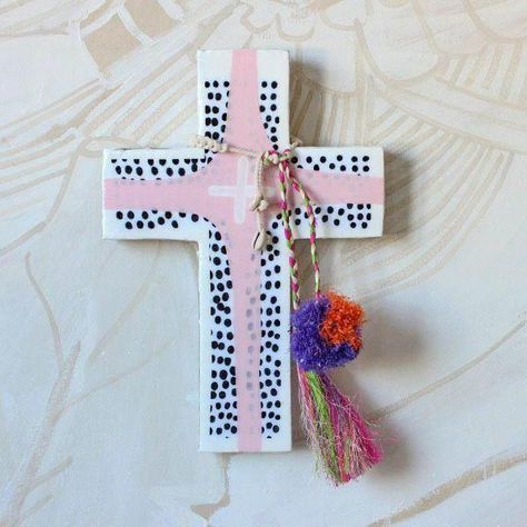 Jai Vasicek, Hand Painted Crosses, Ceramic Crosses, Cross Crafts, Mini Cross, Crosses Decor, Paint Splash, Cross Paintings, Wall Crosses