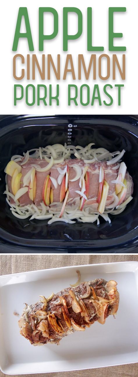 Pork Loin In Crock Pot, Slow Cooker Pork Roast Recipe, Pork Loins, Slow Cooker Pork Roast, Slow Cooker Apple, Sliced Apples, Slow Cooker Apples, Pork Roast Recipes, Slow Cooker Roast