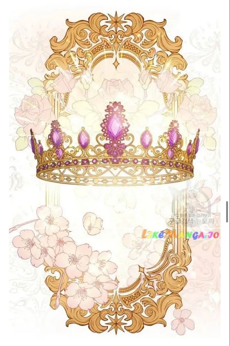 Anime Crown Design, Manhwa Crown, Fantasy Crown Art, Anime Crown, Manhwa Jewelry, Tiara Drawing, Empress Crown, Manga Jewelry, Fantasy Crown