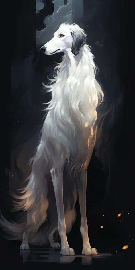 Fantasy Dog Art, Fantasy Dog, Borzoi Art, Fantasy Worldbuilding, Reading Vibes, Dnd Portraits, Underwater Kingdom, Kingdom Art, Animal Inspiration