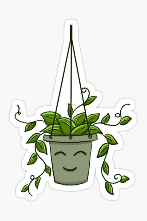 This is a cute little hanging happy plant pot illustration.🌱 #hanging #happy #plant #pot #climber #upright #shrub #delphinium #creeper #delighted #gleeful #cheerful #vase #cuteplants #houseplant Pot Plant Illustration, Pot Illustration, Creepers Plants, Plant Doodle, Pot Stickers, Flower Line Drawings, Cartoon Style Drawing, Teacher Inspiration, Plant Drawing