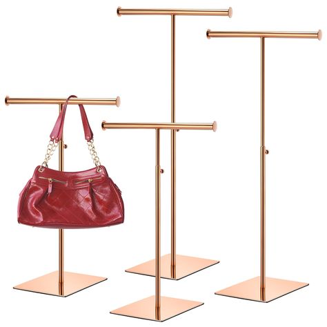 PRICES MAY VARY. Reliable and Stable Base: our purse display stand is made of metal, sturdy for long term use, providing a safe and secure platform for your purses, serving as a reliable helper in your store or closet Nonslip to Stand: the base of our handbag display stand is designed with a nonslip gasket, which provides friction for the stand, allowing you to place them on various tables without worrying about scratches, bringing you convenience and confidence Easy to Install: the purse rack s Clutch Display Ideas, Diy Purse Display, Purse Rack, Craft Fair Table, Purse Display, Handbag Display, Popup Shop, Gold Clothing, Handbag Holder