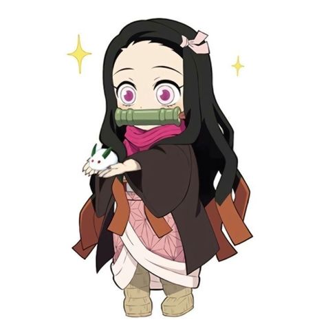 Chibi Nezuko, Kny Png, Nezuko Kamado, Grunge Art, Chibi Girl, Demon King Anime, Chibi Characters, Dessin Adorable, Funny Anime Pics