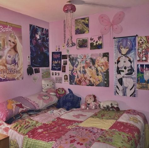 2000s Room, Otaku Room, Hello Kitty Rooms, Cute Bedroom Ideas, Ideas Hogar, Pretty Bedroom, Cute Room Ideas, Pretty Room, Dreamy Room