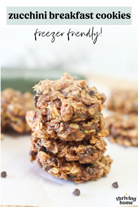 Zucchini Breakfast Cookies Zucchini Breakfast Cookies, Breakfast Zucchini, Zucchini Cookie Recipes, Zucchini Waffles, Zucchini Breakfast, Banana Breakfast Cookie, Zucchini Cookies, Lunchbox Treats, Banana Breakfast