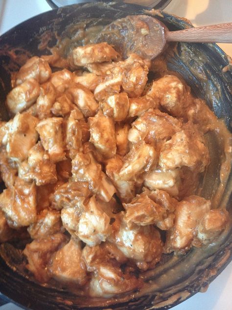 Peanut butter chicken: Cooking this up right now! Peanut Butter Chicken, Chicken Cooking, Chicken Main Dishes, Peanut Butter Recipes, Wooden Spoon, Butter Chicken, Chicken Dinner, Chicken Dishes, Yummy Dinners