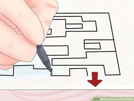 How to Draw a Basic Maze: 11 Steps (with Pictures) - wikiHow How To Draw A Maze, Maze Drawing, Labyrinth, Easy Drawings, Drawings