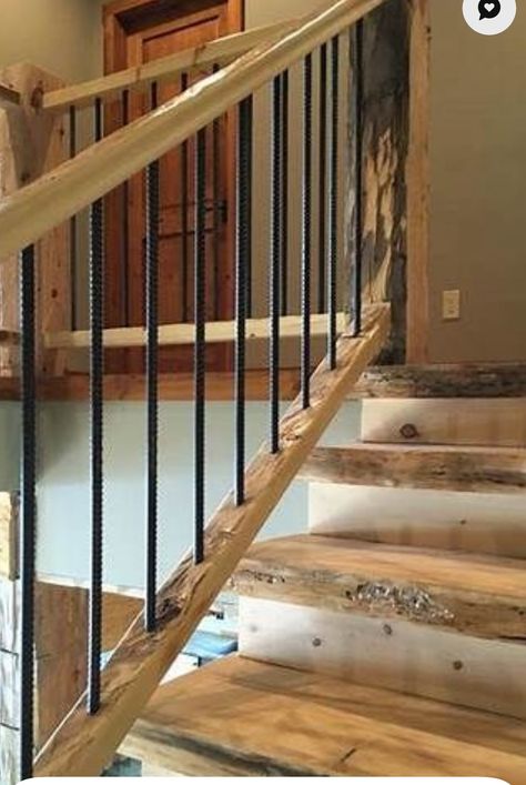 Loft Railing, Rustic Staircase, Outdoor Stair Railing, Rustic Stairs, Rustic Wood Floors, Stairs Ideas, Wood Railing, Mountain Laurel, Outdoor Stairs