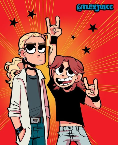 Dee And Heavy, Metal Family Dee, 1 800 273 8255, Scott Pilgrim Comic, Rock Family, Scott Pilgrim Vs. The World, Metal Family, Fandom Crossover, Vs The World